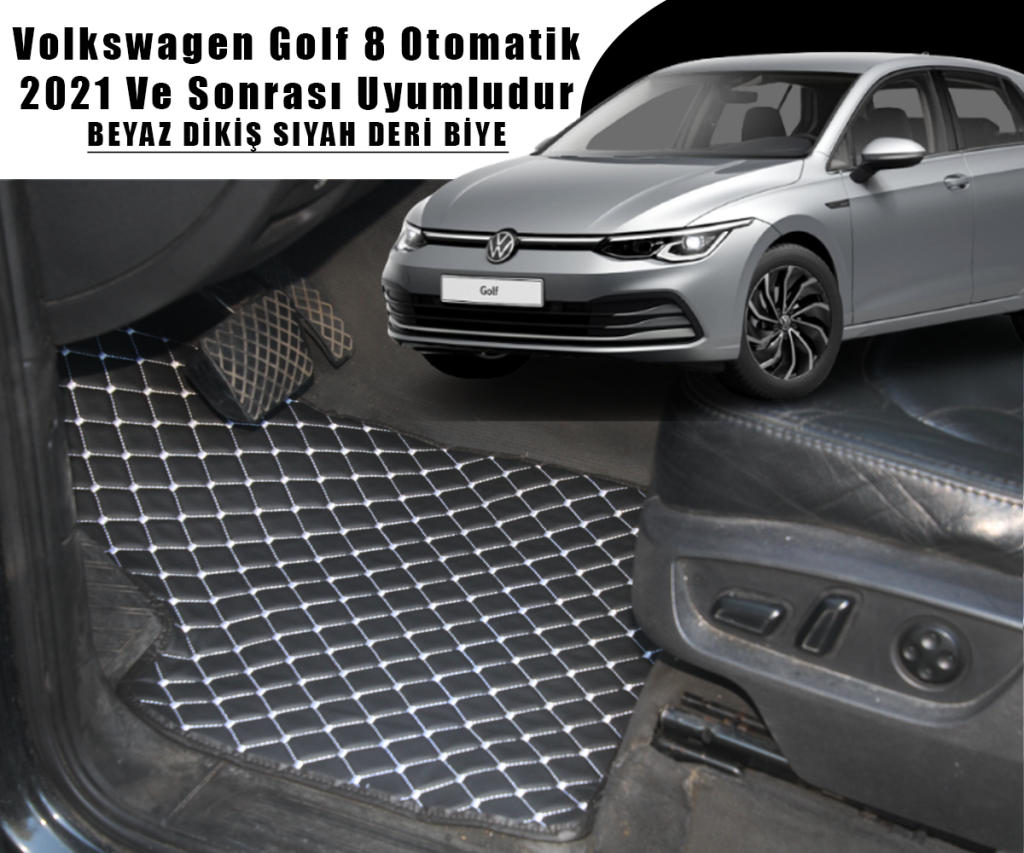 VOLKSWAGEN GOLF 8 OTOMATİK (SİYAHA BEYAZ) 2021 VE SONRASI İÇİN UYUMLUDUR