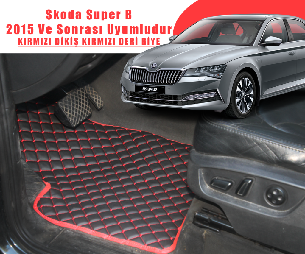 SKODA SUPER B (SİYAHA KIRMIZI) 2015 VE SONRASI İÇİN UYUMLUDUR